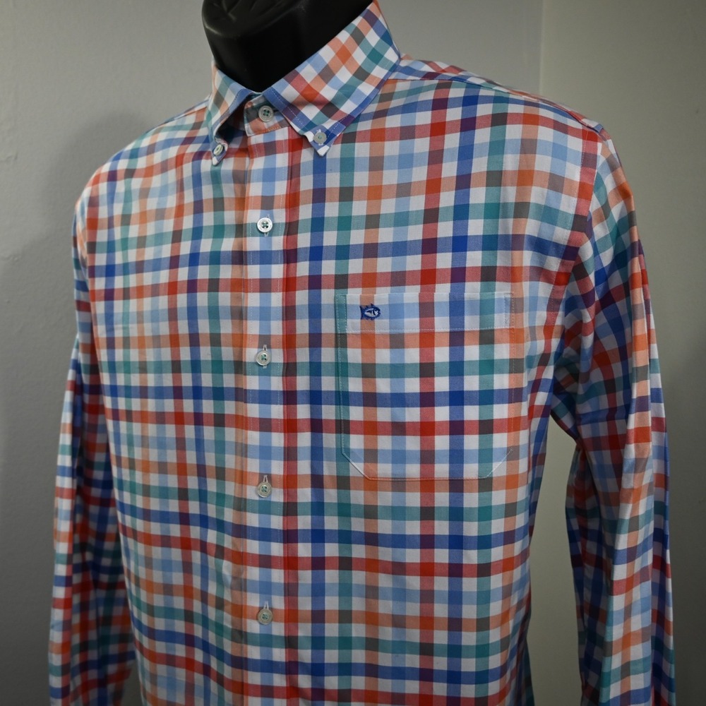 Southern Tide SkipJack Dress Shirt Plaid Classic Stretch Long Sleeve Mens Medium
